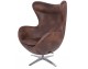 EGG armchair WIDE PU brown vintage cognac