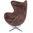 EGG armchair WIDE PU brown vintage cognac