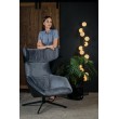 VITA VELVET swivel armchair, dark gray velvet, black eco-leather