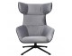 VITA VELVET swivel armchair, dark gray velvet, black eco-leather