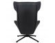 VITA VELVET swivel armchair, dark gray velvet, black eco-leather