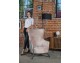 VIGO VELVET armchair, light gray, beige velor - black base