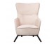 VIGO VELVET armchair, light gray, beige velor - black base