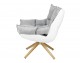 STAR gray armchair - gray fabric, wooden base and fiberglass