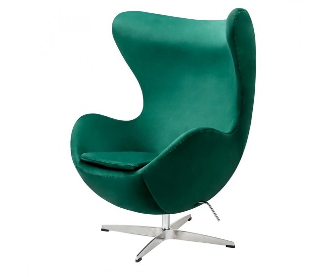 EGG CLASSIC VELVET green armchair - velvet, aluminum base