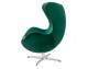 EGG CLASSIC VELVET green armchair - velvet, aluminum base