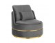 RICHMOND KYLIE KHAKI VELVET swivel chair, beige, gold base