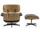 LOUNGE HM brown / walnut armchair with footrest