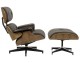 LOUNGE HM brown / walnut armchair with footrest