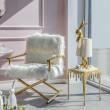 Armchair MR . FLUFFY white/gold