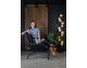 LAZY armchair, black eco-leather - black base