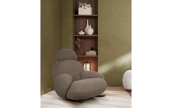 Rocking chair SWING VELVET, beige