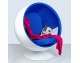 BALL armchair white and blue - fiberglass