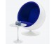 BALL armchair white and blue - fiberglass