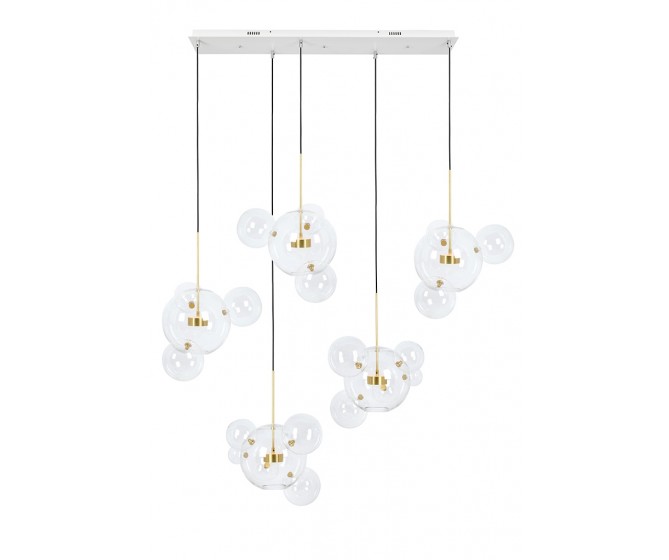 CAPRI LINE 7 gold hanging lamp - 420 LEDs, aluminum, glass