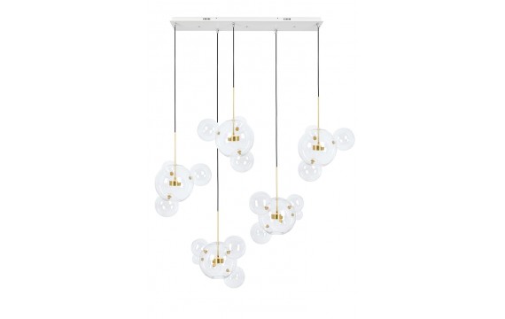 CAPRI LINE 5 gold hanging lamp - 300 LEDs, aluminum, glass