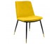 DIEGO dark gray chair - velvet, black and gold base