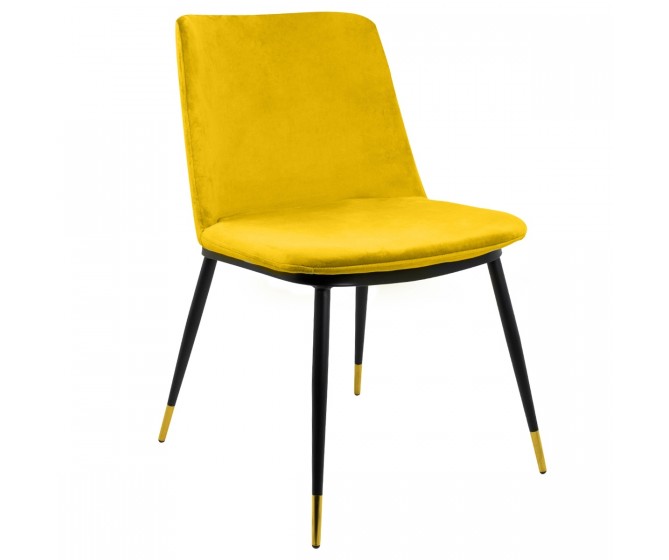 DIEGO dark gray chair - velvet, black and gold base