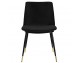 DIEGO dark gray chair - velvet, black and gold base