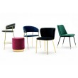 DIEGO chair, black - velvet, black and gold base