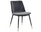 DIEGO dark gray chair - velvet, black and gold base