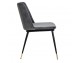 DIEGO dark gray chair - velvet, black and gold base