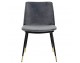 DIEGO dark gray chair - velvet, black and gold base