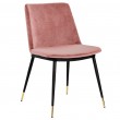 DIEGO chair, dirty pink - velvet, black and gold base