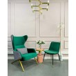 DIEGO chair, green - velvet, black and gold base