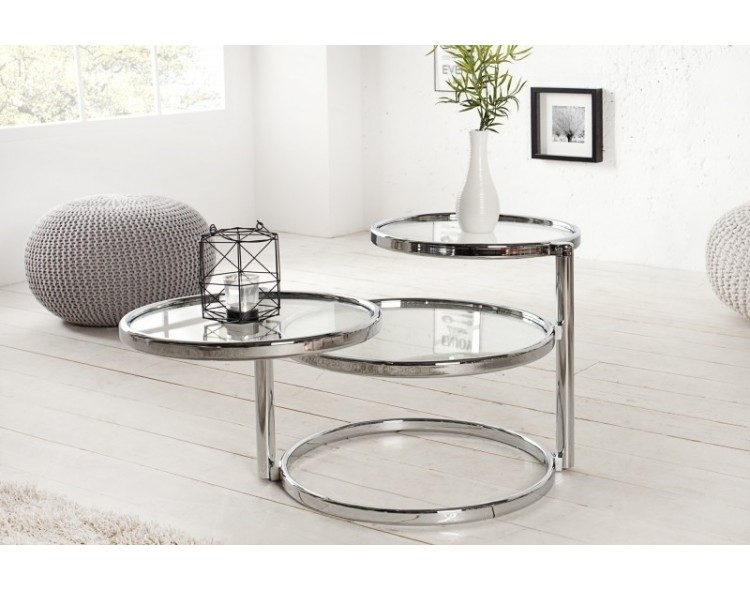 INVICTA ART DECO extendable table 3 chrome