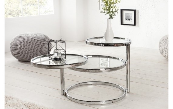 INVICTA ART DECO extendable table 3 chrome