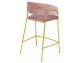 MARGO 65 dirty pink bar chair - velvet, gold base