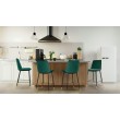 DIEGO 65 green bar chair - velvet, black and gold base