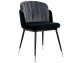 MARCEL chair, black and gray - velvet, black and silver base