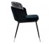 MARCEL chair, black and gray - velvet, black and silver base