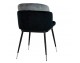 MARCEL chair, black and gray - velvet, black and silver base