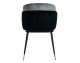 MARCEL chair, black and gray - velvet, black and silver base