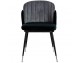 MARCEL chair, black and gray - velvet, black and silver base