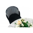 MARCEL chair, black and gray - velvet, black and silver base