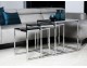 ACTONA CROSS TRIO black table set - glass, chrome