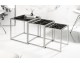 INVICTA set of 3 ELEMENTS tables, black glass - marble imitation