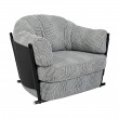 ROGER armchair, white and black houndstooth