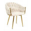 TRESSE beige chair - velvet, gold base