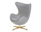 Armchair EGG CLASSIC GOLD fabric tetris, gold base