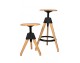 Adjustable TOM bar chair, black - polypropylene, beech wood