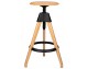 Adjustable TOM bar chair, black - polypropylene, beech wood