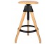 Adjustable TOM bar chair, black - polypropylene, beech wood