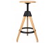 Adjustable TOM bar chair, black - polypropylene, beech wood