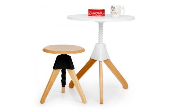 JERRY black stool - polypropylene, wood