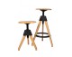 JERRY black stool - polypropylene, wood